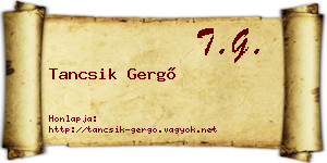 Tancsik Gergő névjegykártya